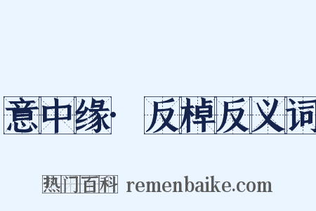 意中缘·反棹反义词是什么意思的图片